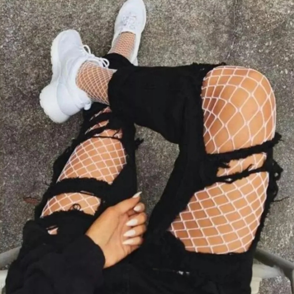 White Fishnet Stockings